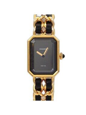 Chanel Premiere L Vintage Watch Black Gold